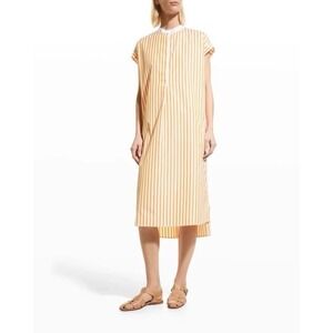 Harshman NEW Edith Midi Sleeveless Shirt Dress in Marigold/White‎ Size X-Small